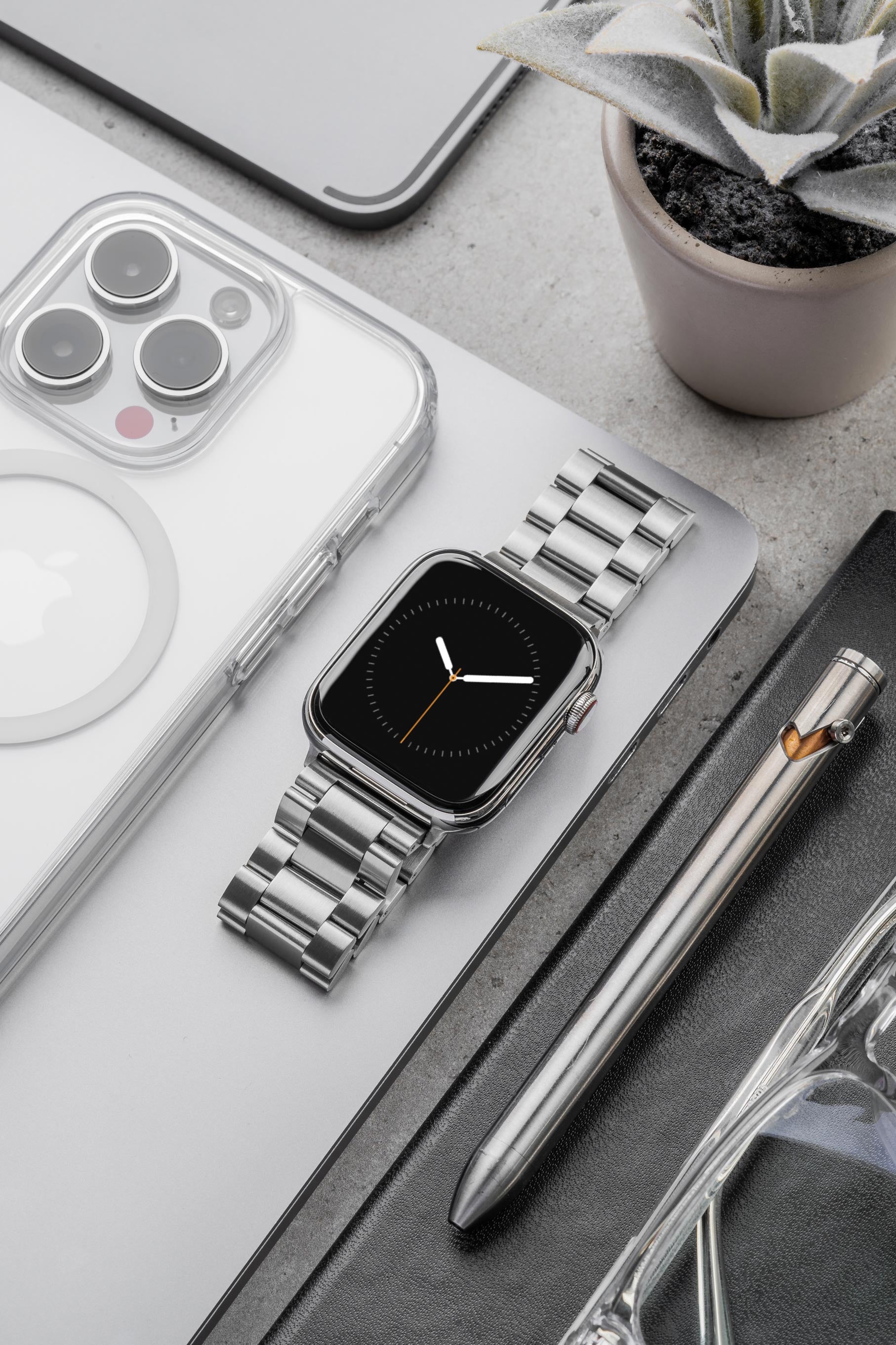 Metal Link Band for Apple Watch - Brushed Silver